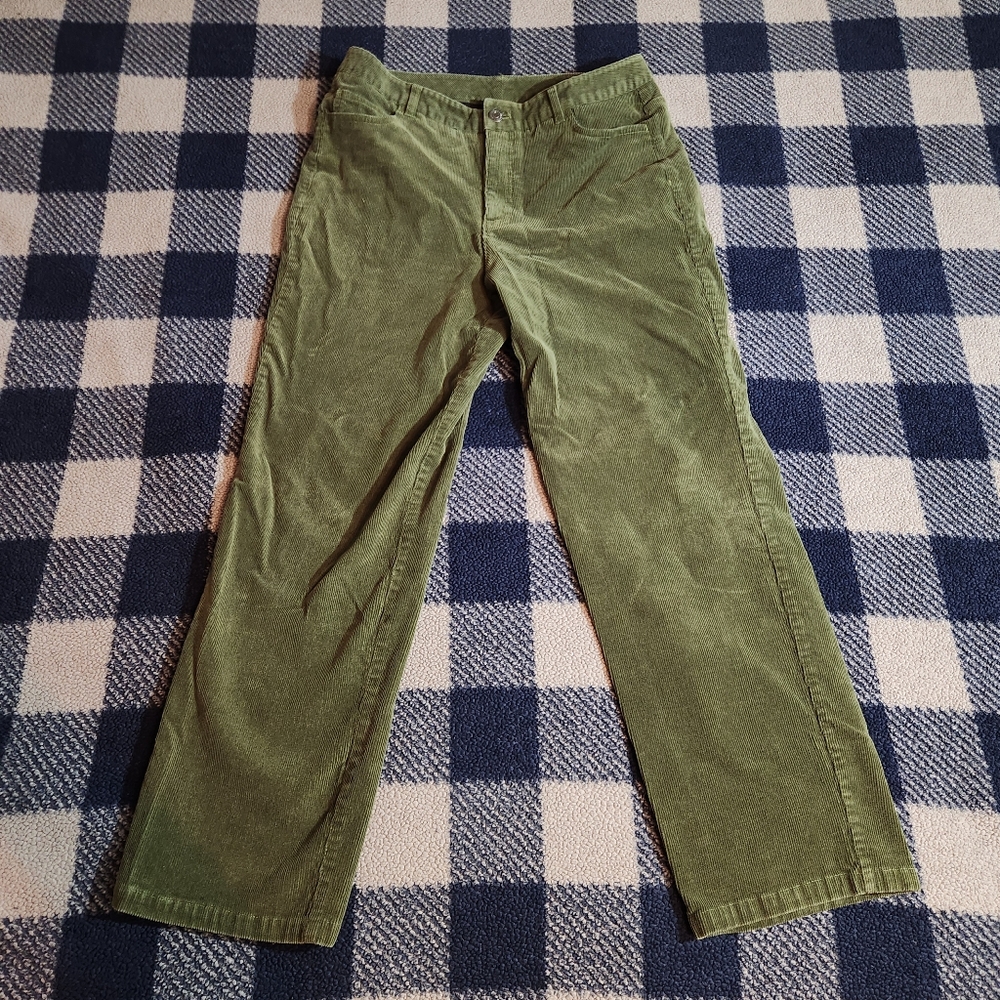Womens Green Corduroy Pants